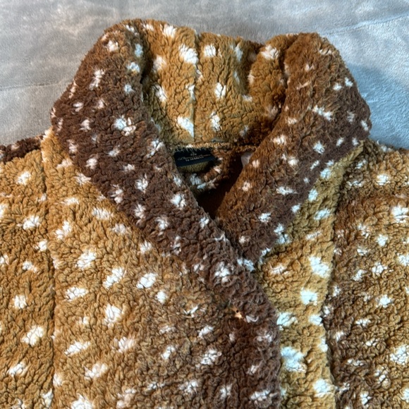 🎯NWOT BumbleBella by Jill Martin Sherpa Jacket Coat Brown Size XS/S - Picture 5 of 15